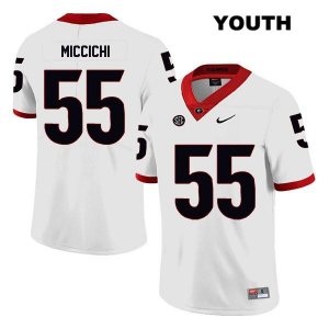 Youth Georgia Bulldogs NCAA #55 Miles Miccichi Nike Stitched White Legend Authentic College Football Jersey TYU8354KE